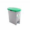 Araven Polypropylene Trash Bin with Pedal, 5.8 Gal, Green, 4PK 47400